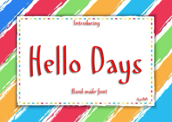 Hello Days Font for Handmade Creations